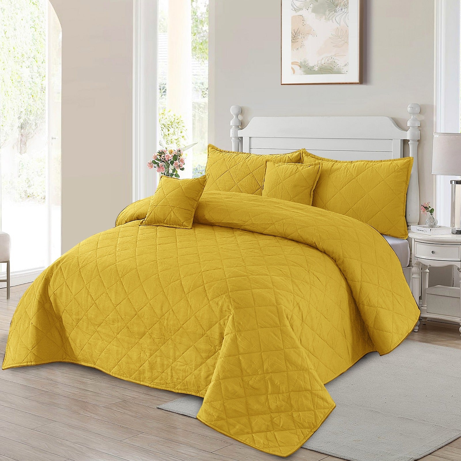 SUNBEAM SERENITY QUILTED BEDSPREAD 5 PCS