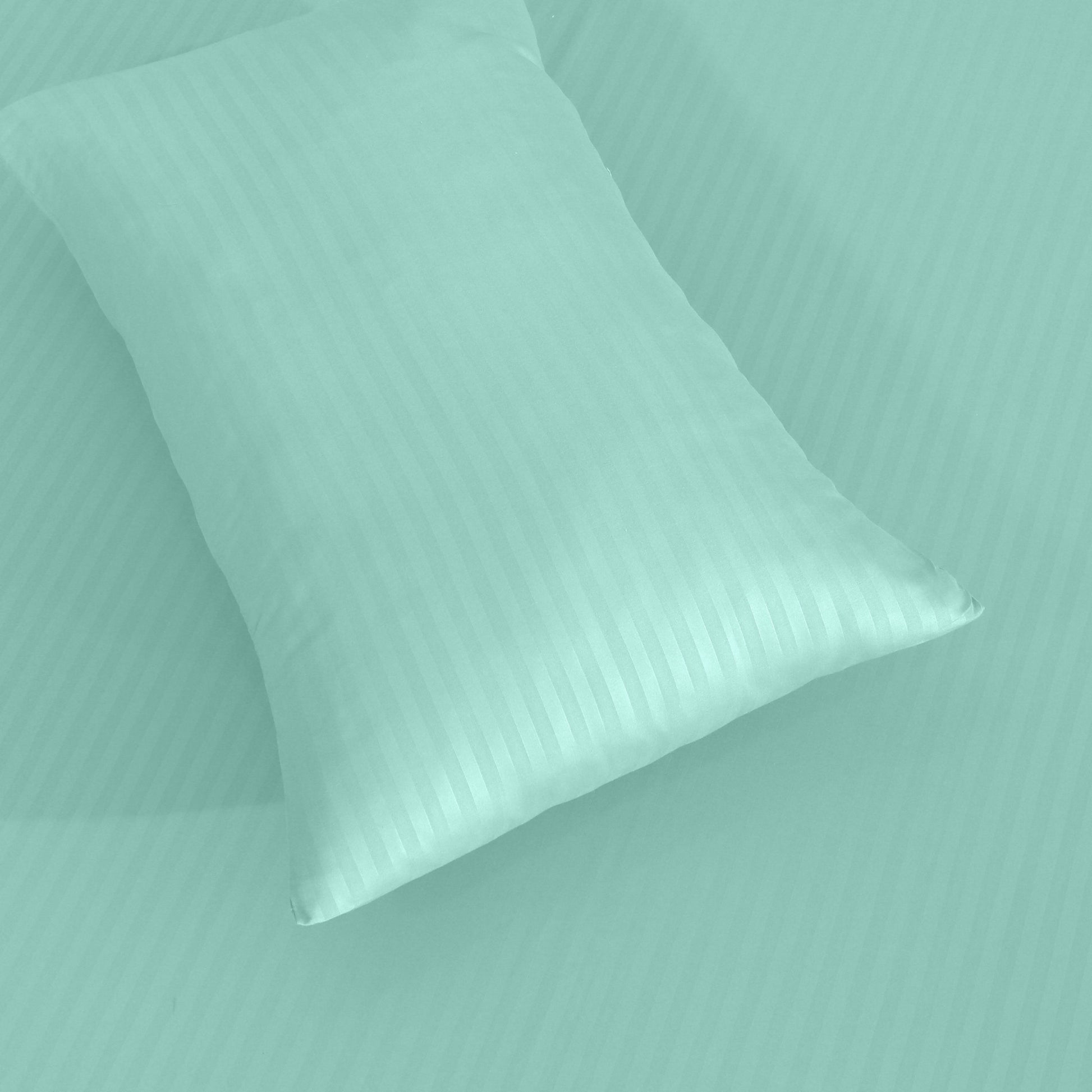 GREEN OCEAN STRIPE SATIN FITTED SHEET - (PREMIUM)