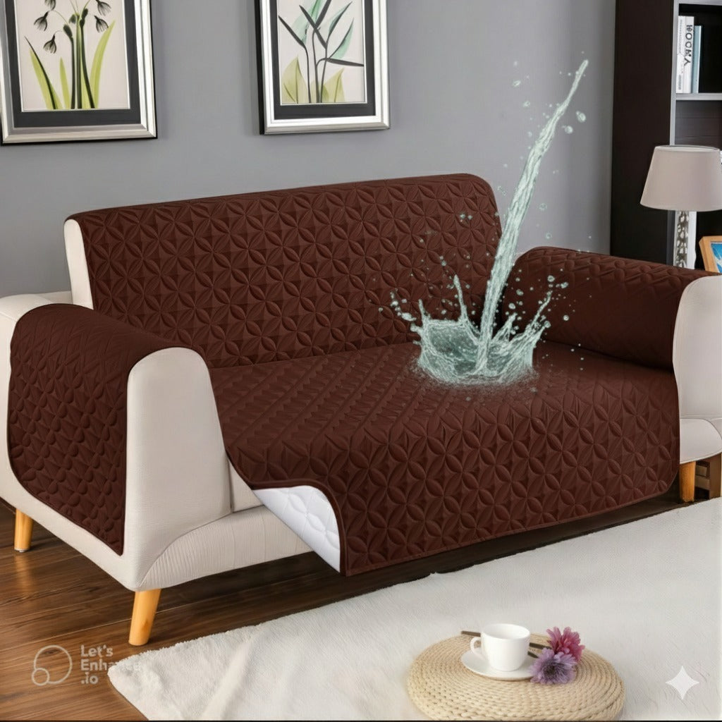 Brown waterproof ultrasonic sofa cover
