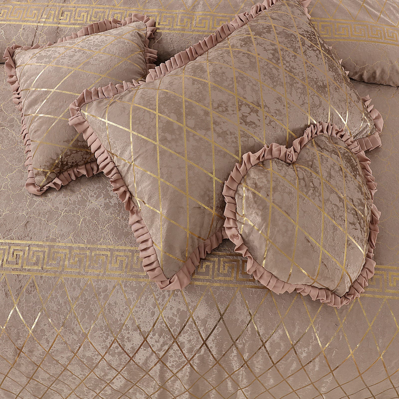 BEIGE MARDIAN FANCY BEDSHEET 5Pcs
