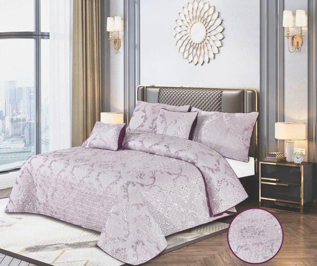 LILAC BLOOM BLISS QUILTED BEDSPREAD 5 PCS