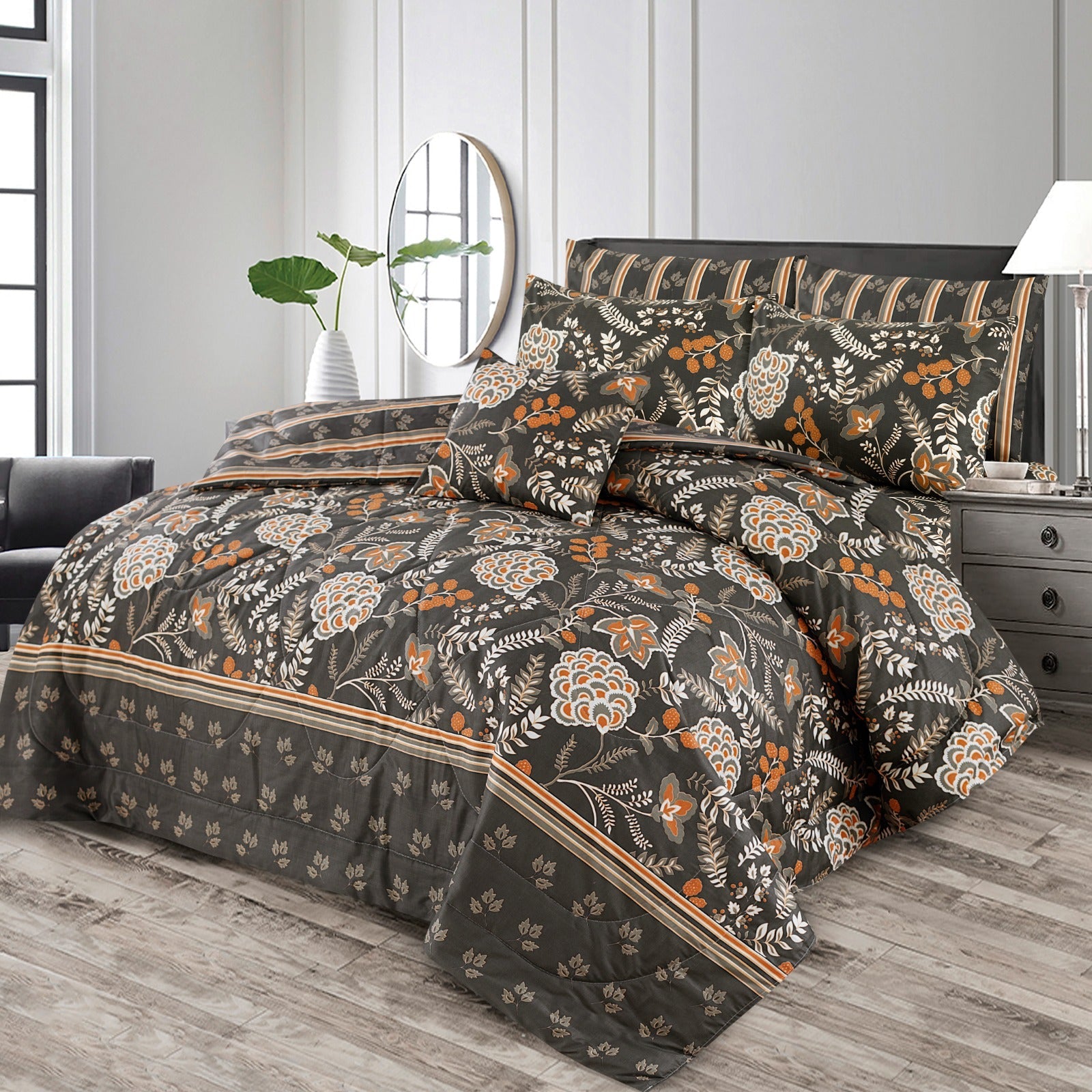 AMBER BLOOM COMFORTER SET 7 PCS