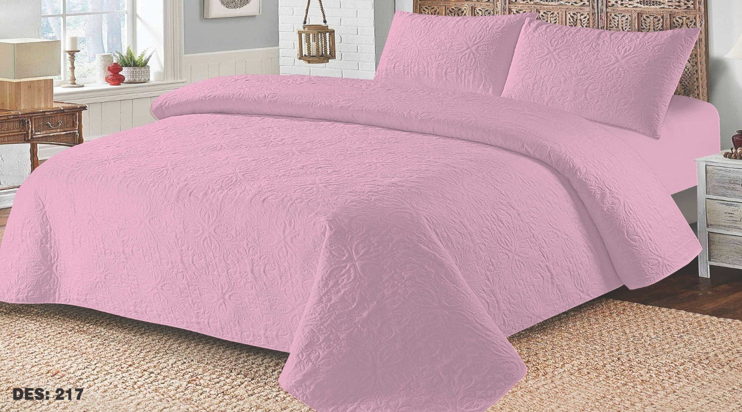 BLUSH BED SPREAD 3 PCS