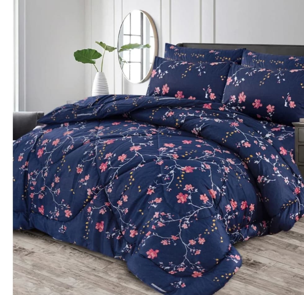 SAPPHIRE FLORA COMFORTER SET 7 PCS