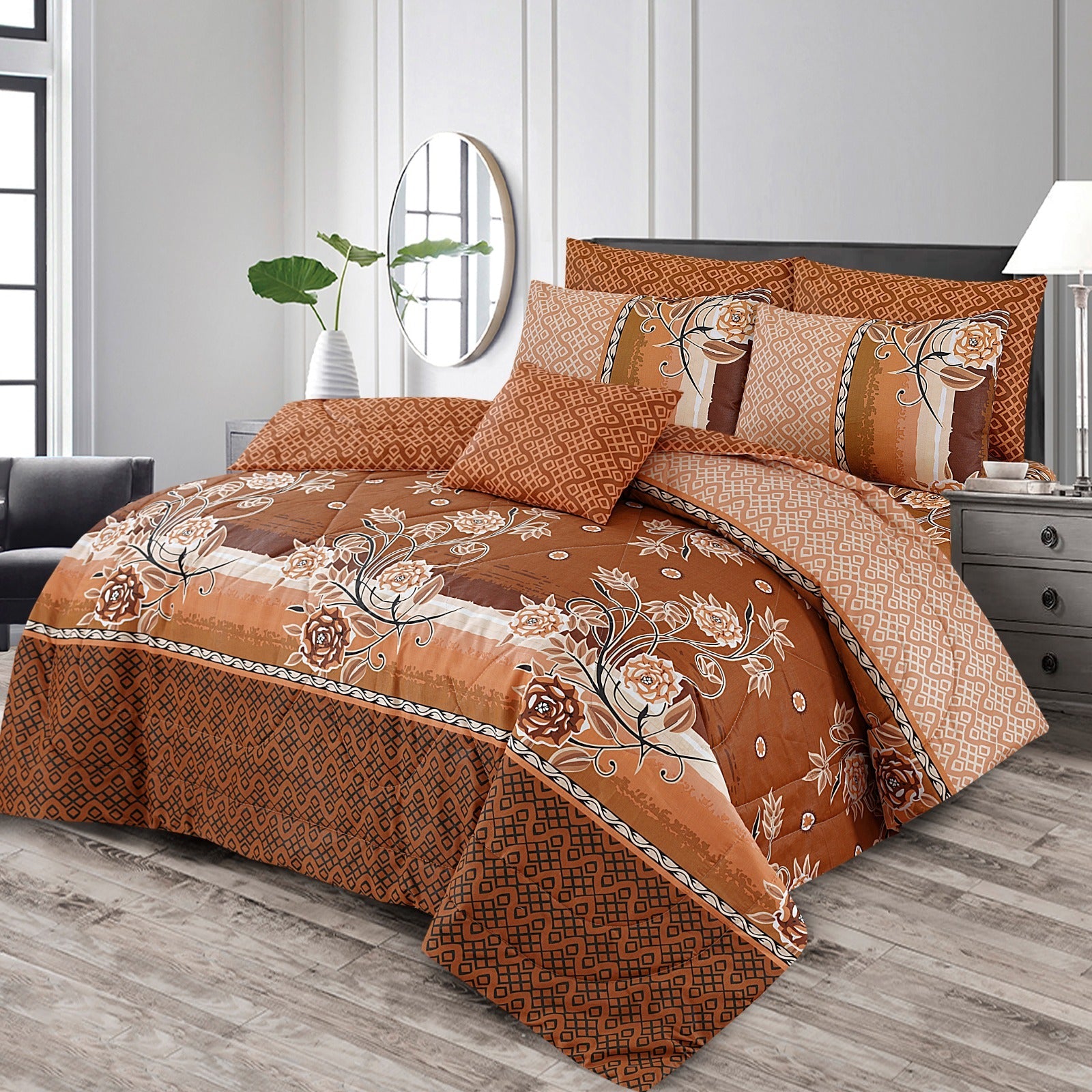 AUTUMN BLOOM COMFORTER SET 7 PCS