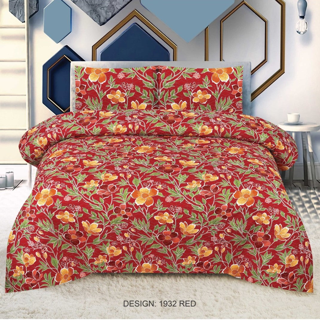 CRIMSON GARDEN BEDSPREAD 3 PCS