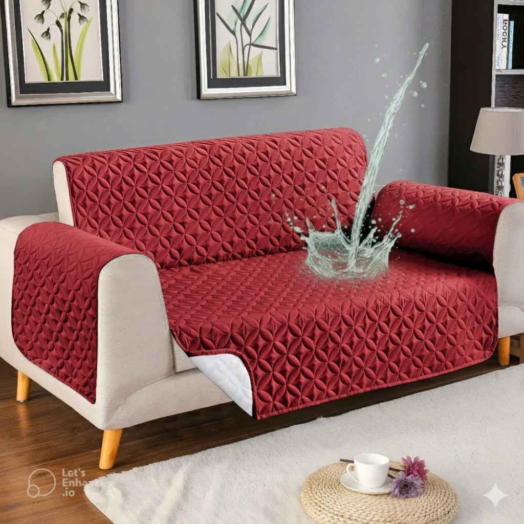 Maroon waterproof ultrasonic sofa cover