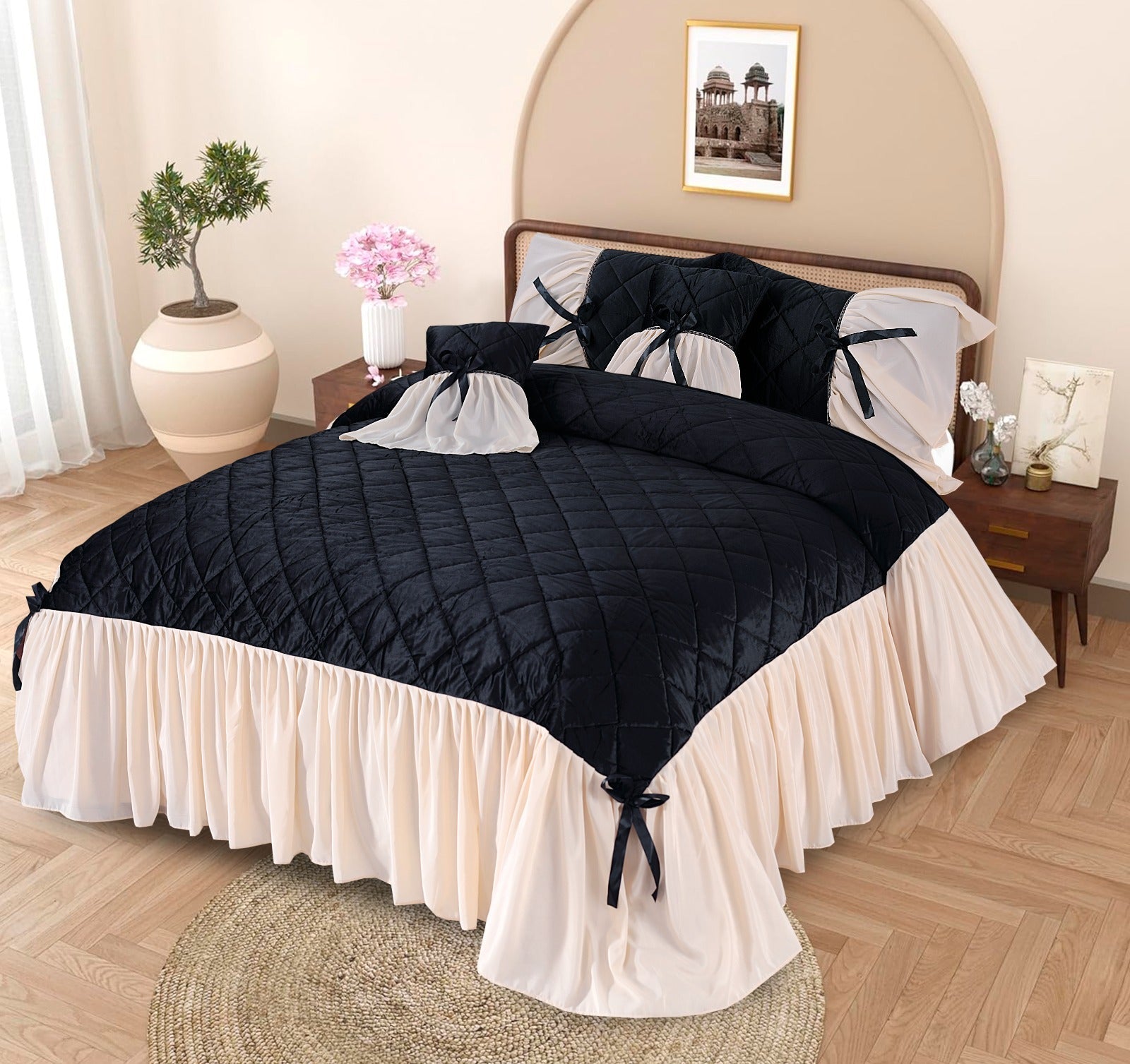 BLACK VELVET VOYAGE BEDSPREAD 5 PCS