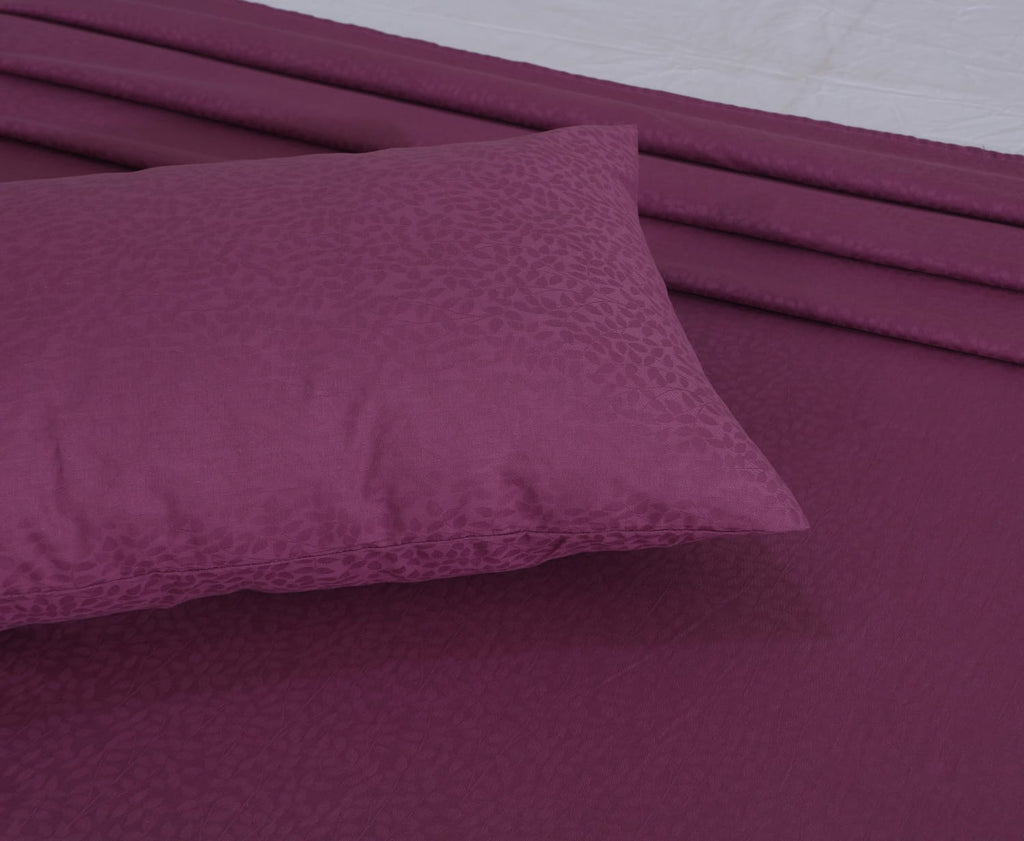 6-Piece ruby blosam Duvet Cover Set Dobby jacquard satin