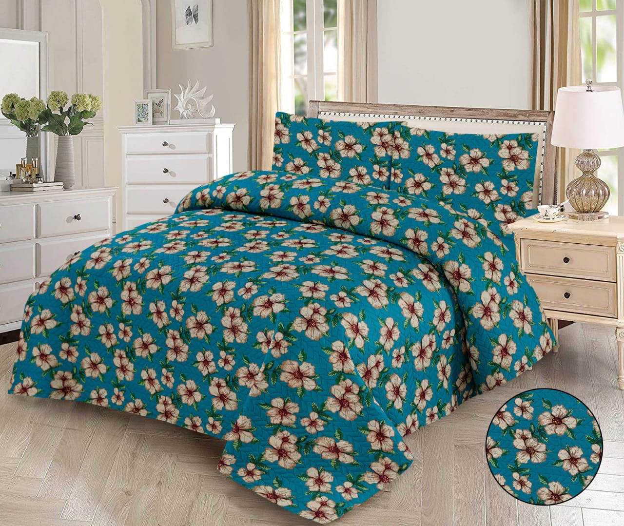 SKY BLOSSOM BEDSPREAD 3 PCS