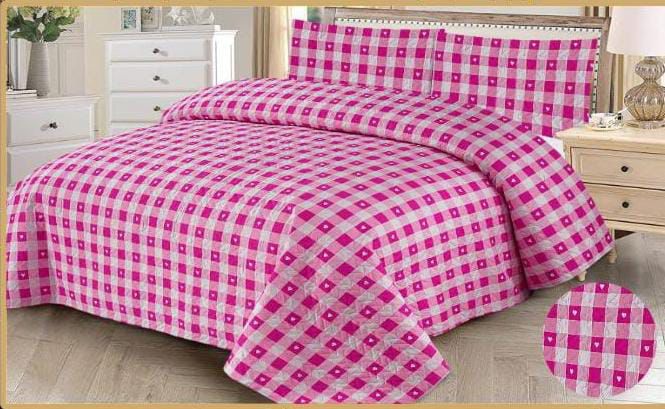 COTTON CANDY CHECK BEDSPREAD 3 PCS