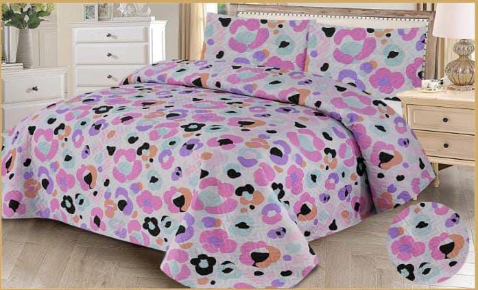 PAINTED FLORA BEDSPREAD  3 PCS