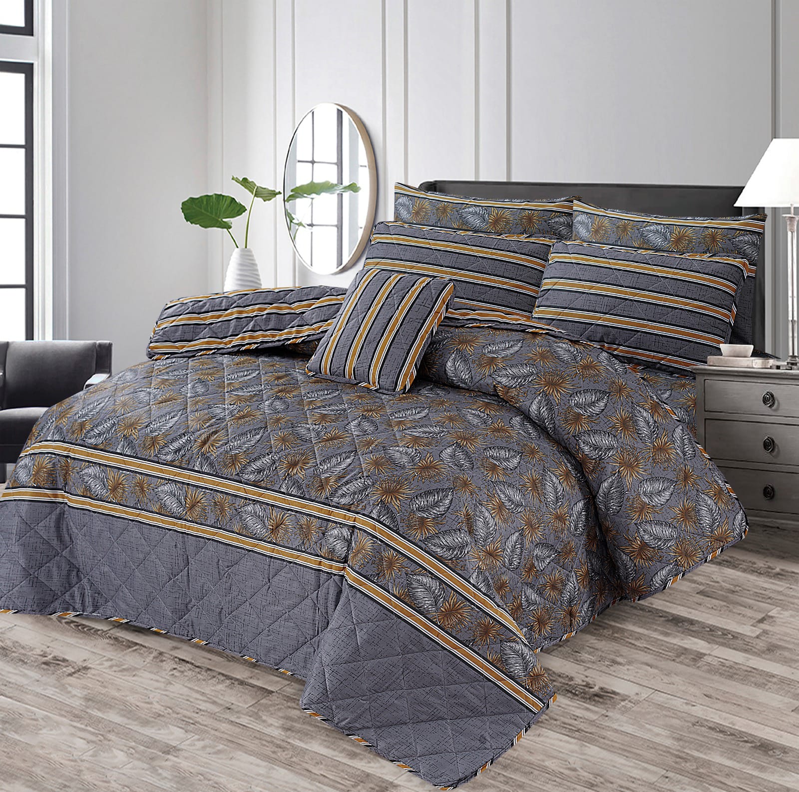 RUSTIC QUILT COMFORTER SET 7 PCS