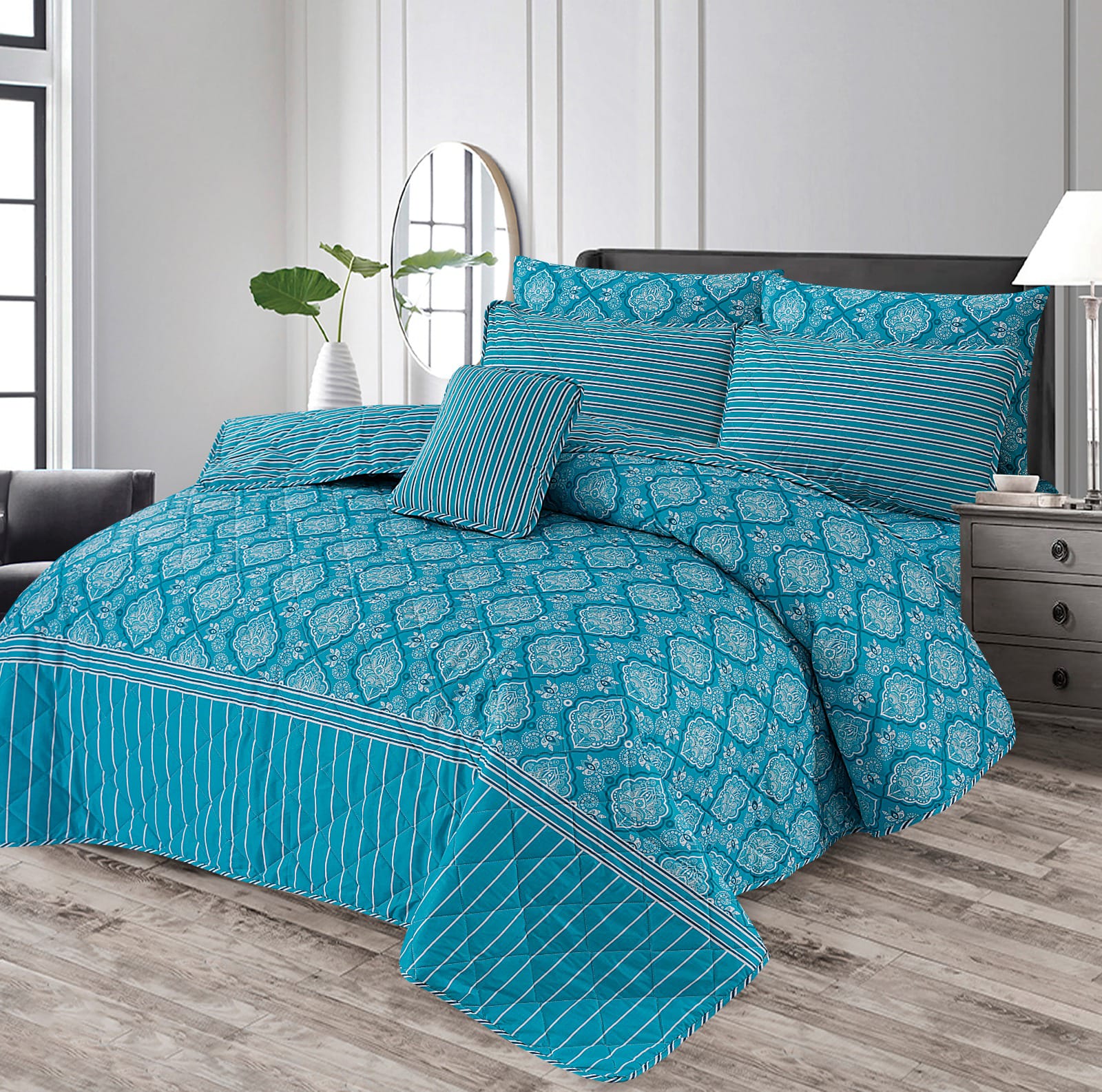 AQUA SERENITY COMFORTER SET 7 PCS