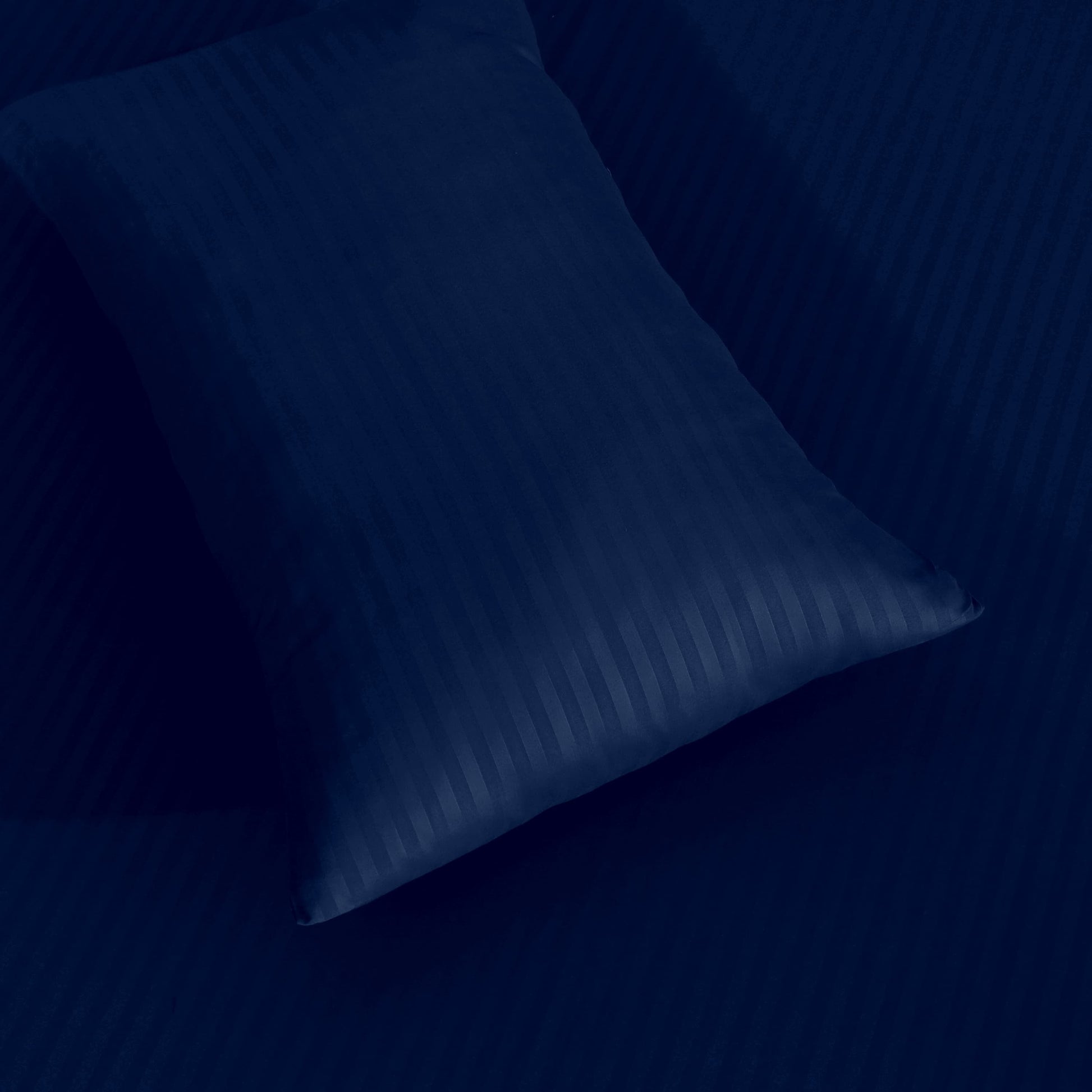DARK BLUE STRIPE SATIN FITTED SHEET - (PREMIUM)