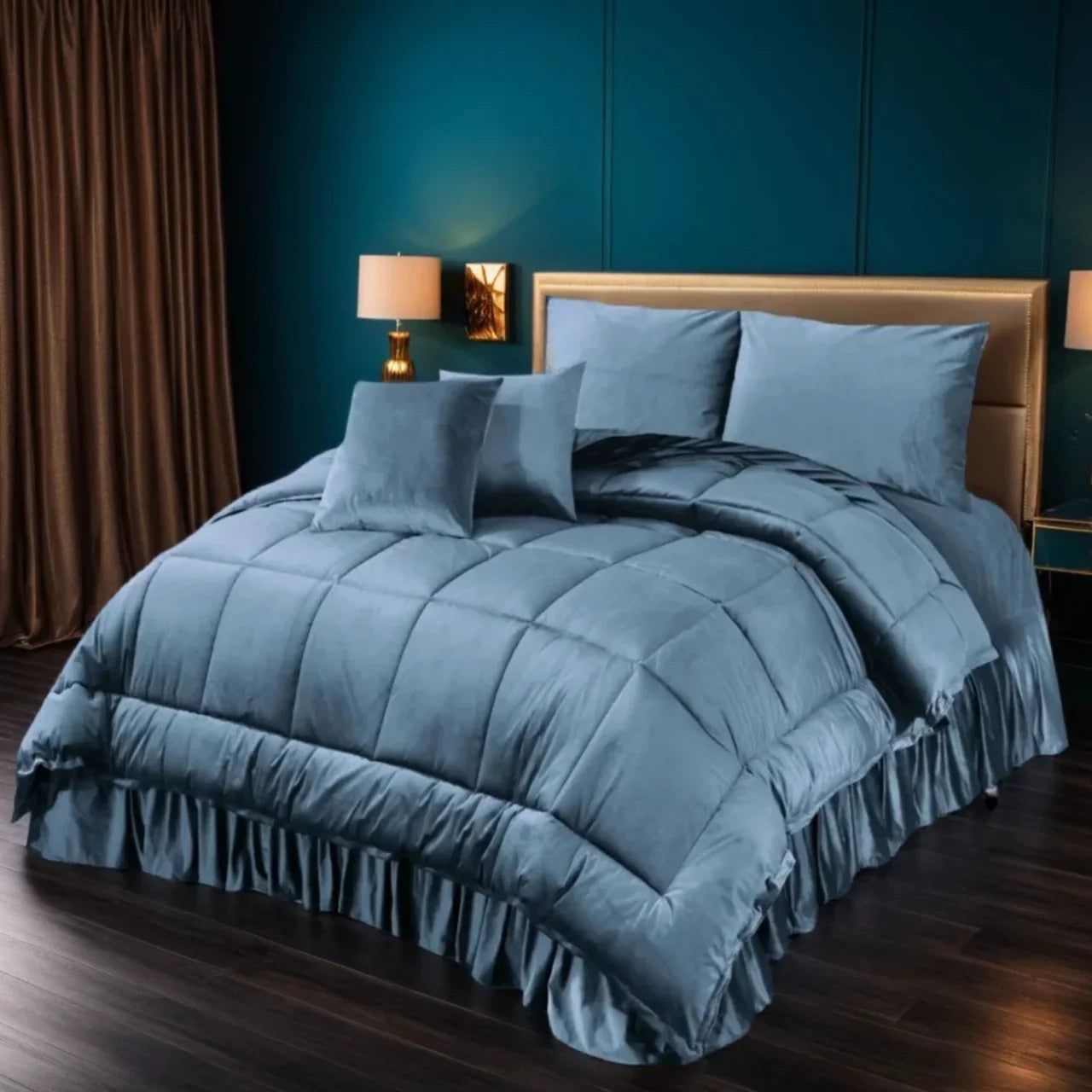 GREY WINTER COMFORTER SET-6 PCS