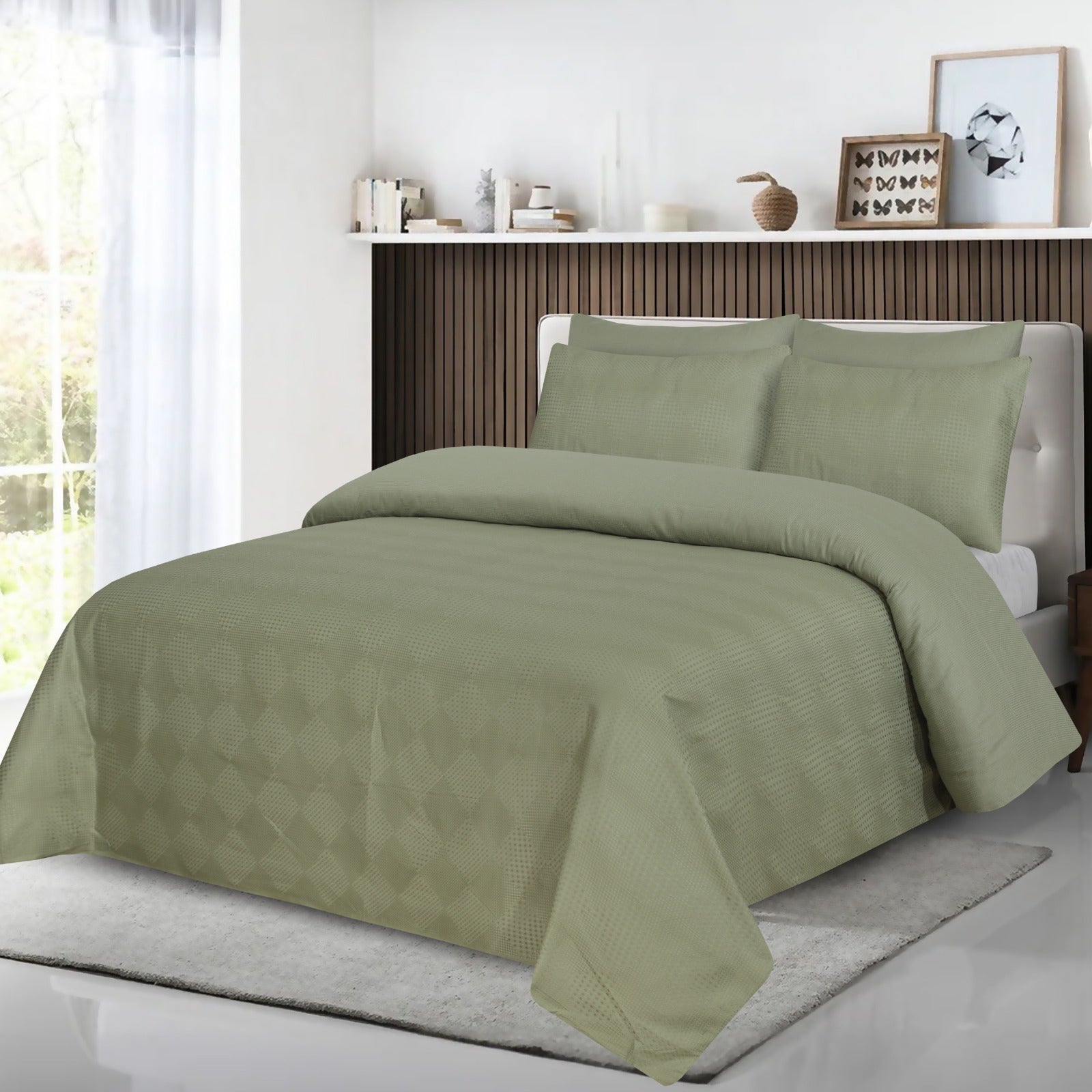 6-Piece  Merida cotton blanket Set Dobby jacquard satin