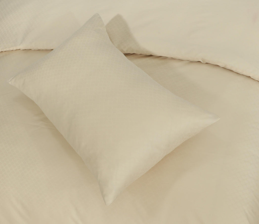 Beige 6-Piece Duvet cover set cotton satin 300 Thread