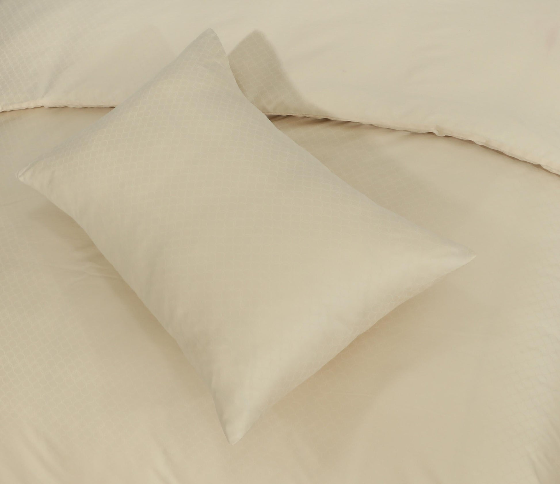 Beige 6-Piece Duvet cover set cotton satin 300 Thread