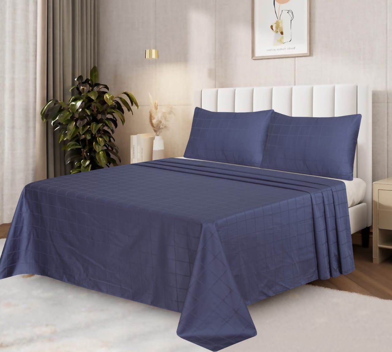 6-Piece Duvet cover set cotton satin 300 Thread