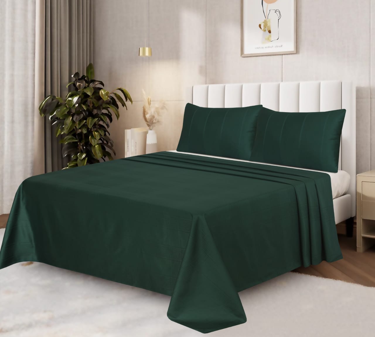 6-Piece Duvet cover set cotton satin 300 Thread
