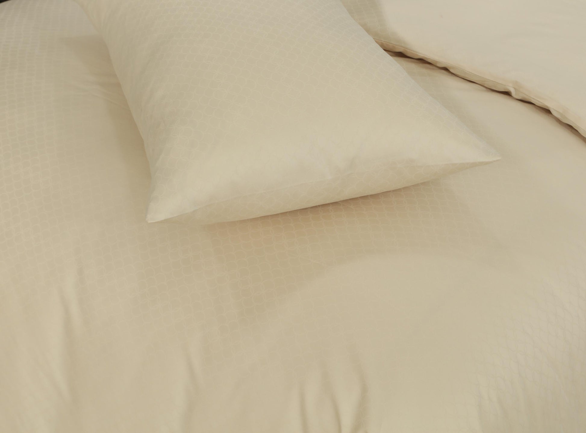 Beige 6-Piece Duvet cover set cotton satin 300 Thread