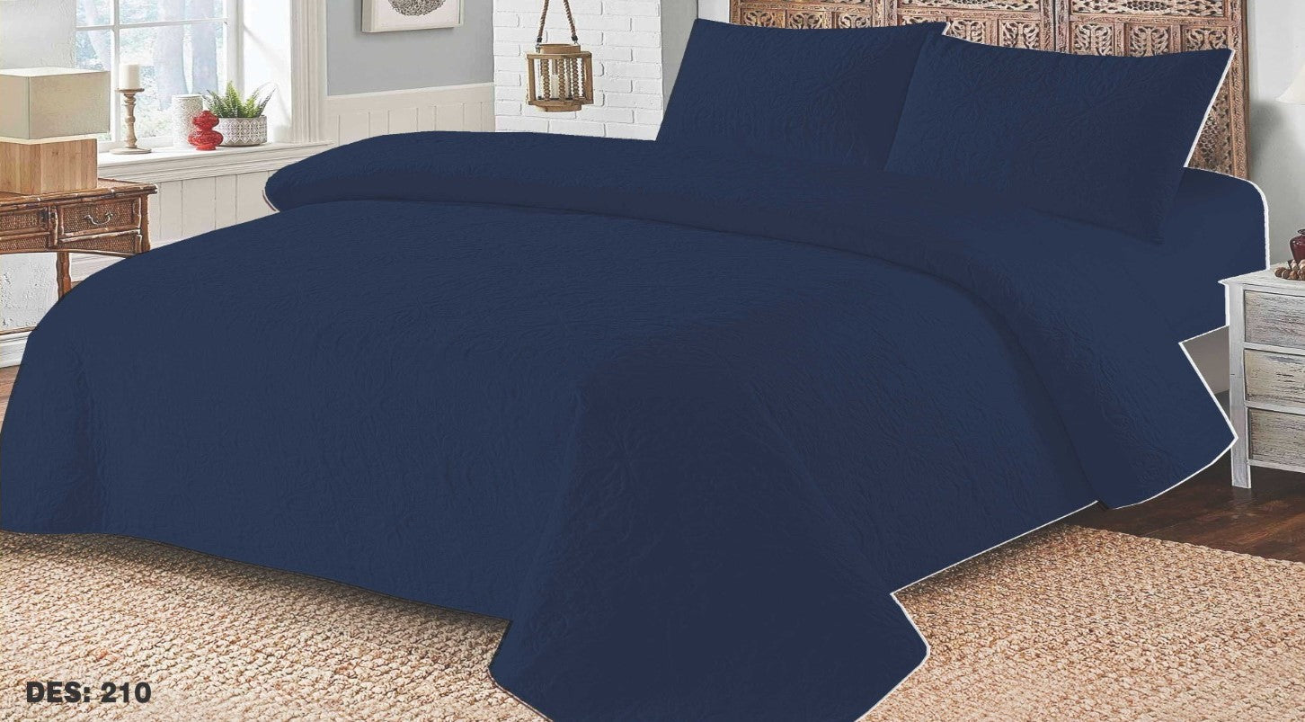 MIDNIGHT BLOOM BED SPREAD 3 PCS