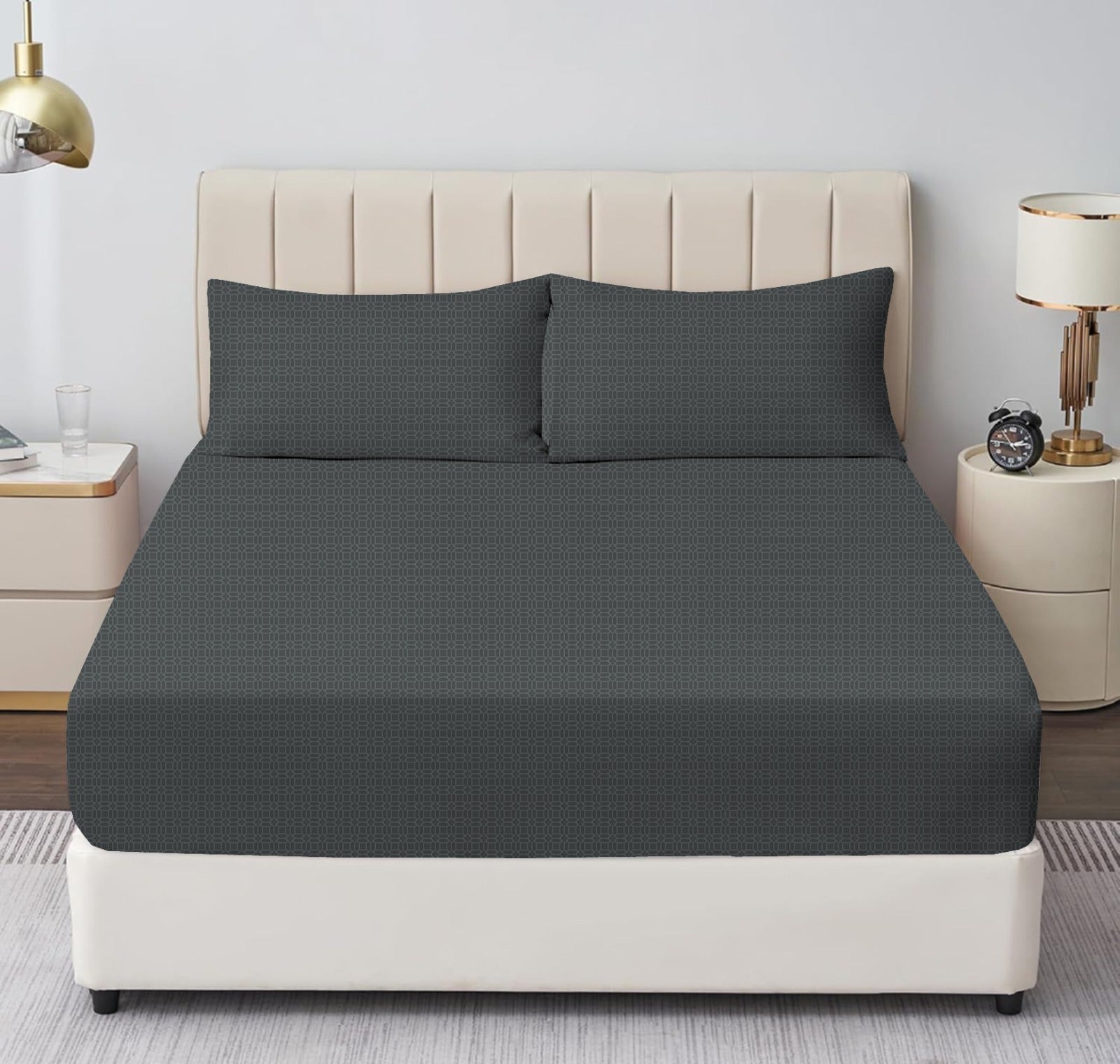 CHARCOAL EMBRACE FITTED SHEET - (PREMIUM)