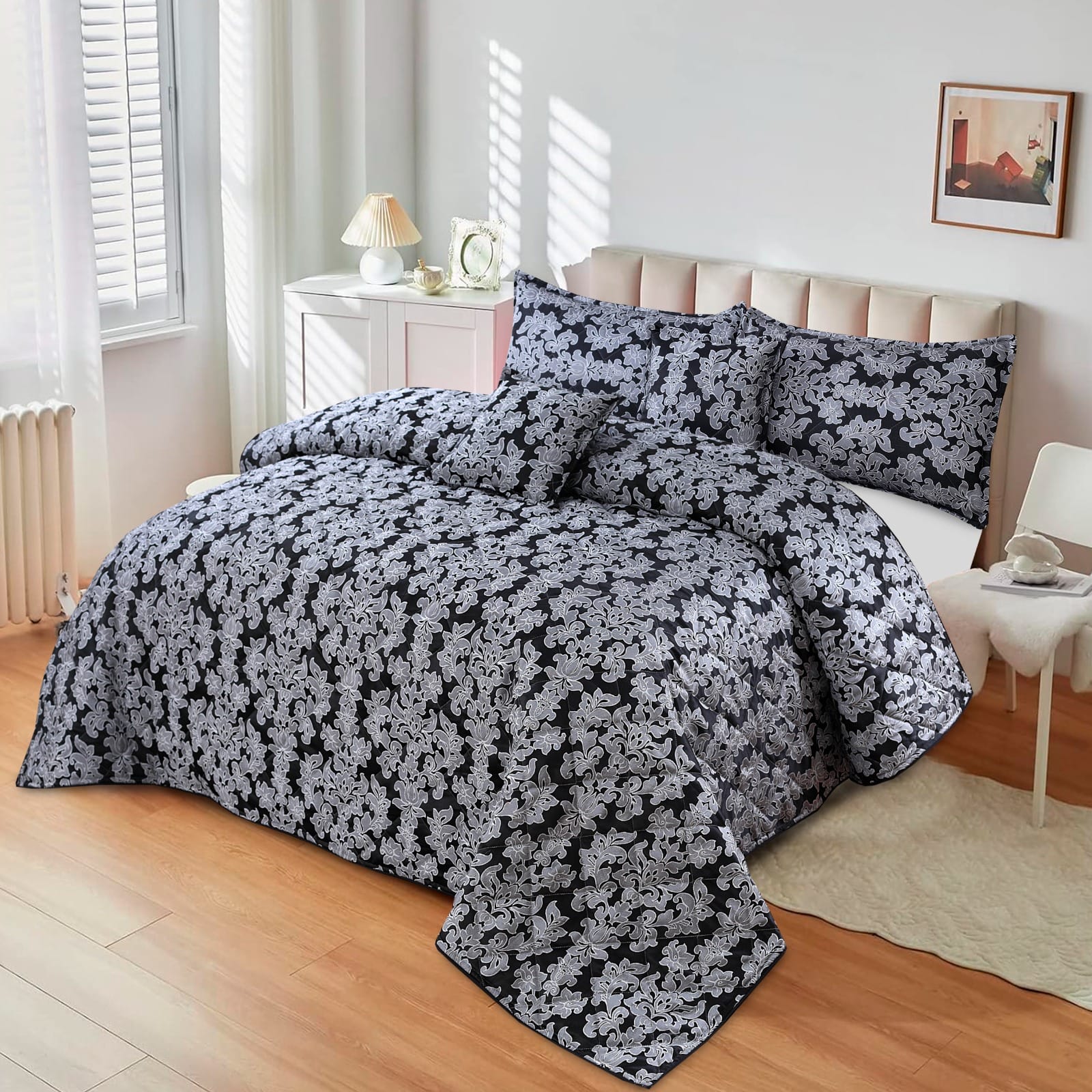 LUNAR BLOOM QUILTED BEDSPREAD 5 PCS