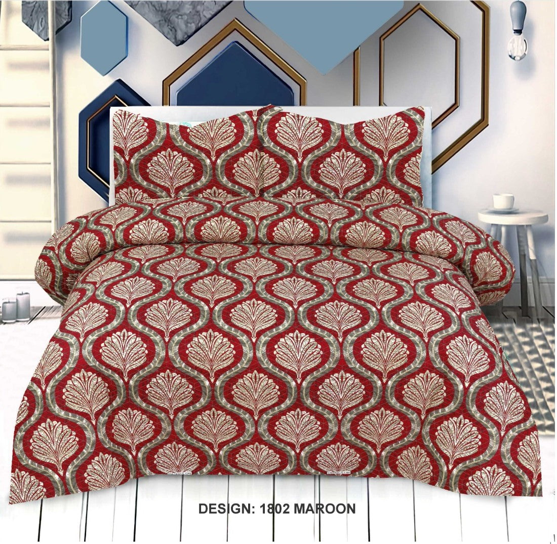 BLUSH & BEIGE BEDSPREAD 3 PCS