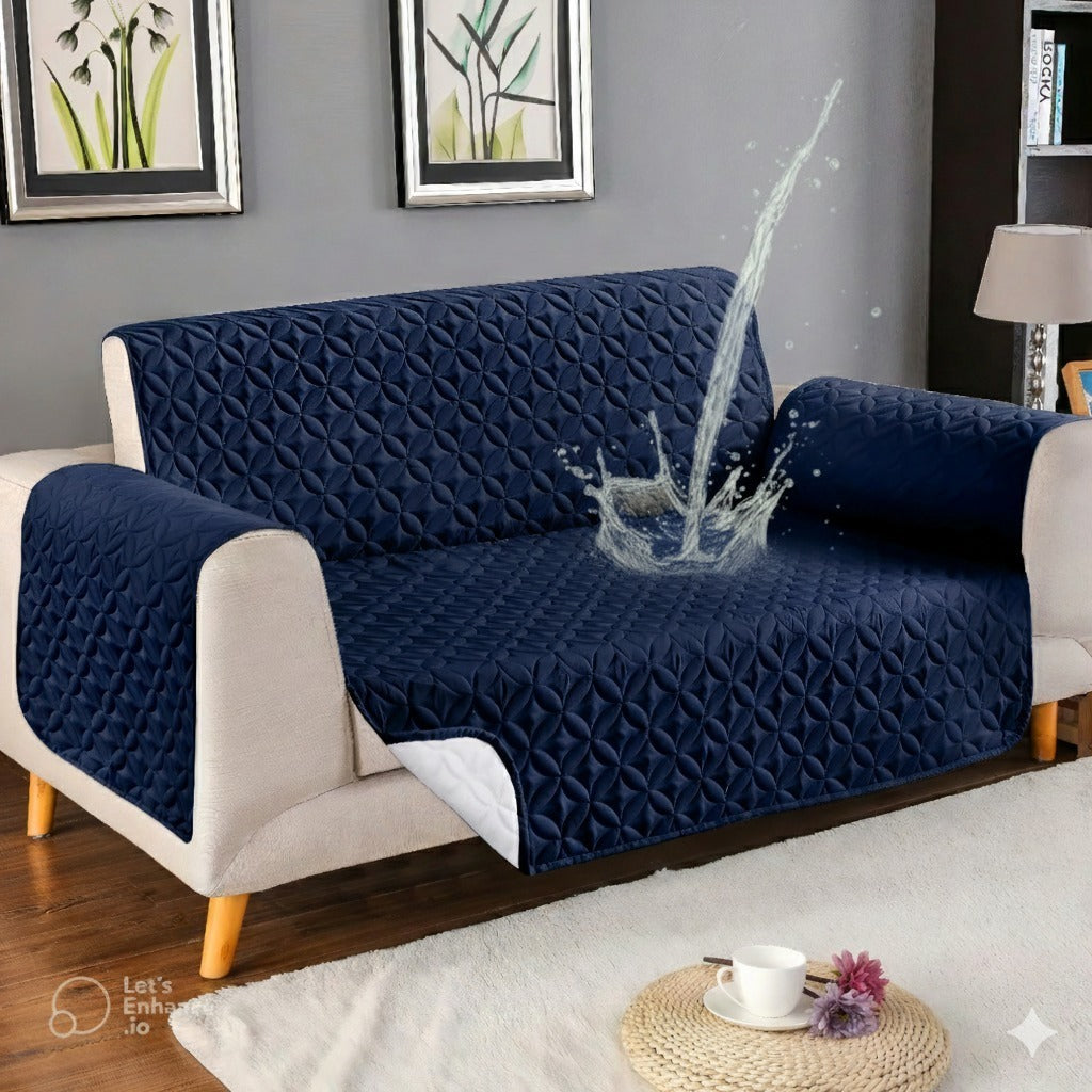 Blue waterproof ultrasonic sofa cover