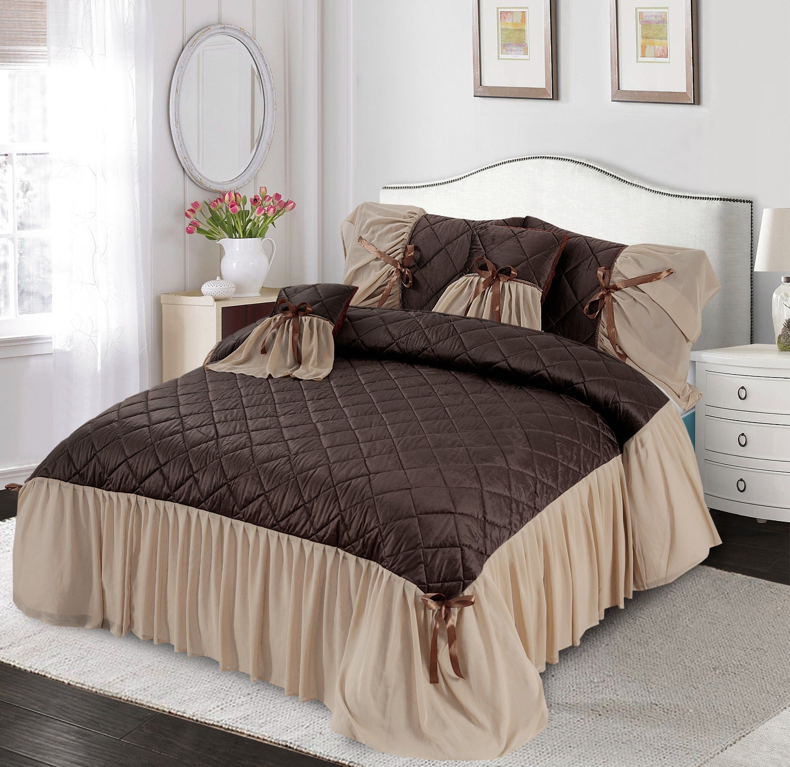 CARAMEL SWIRL BEDSPREAD 5 PCS