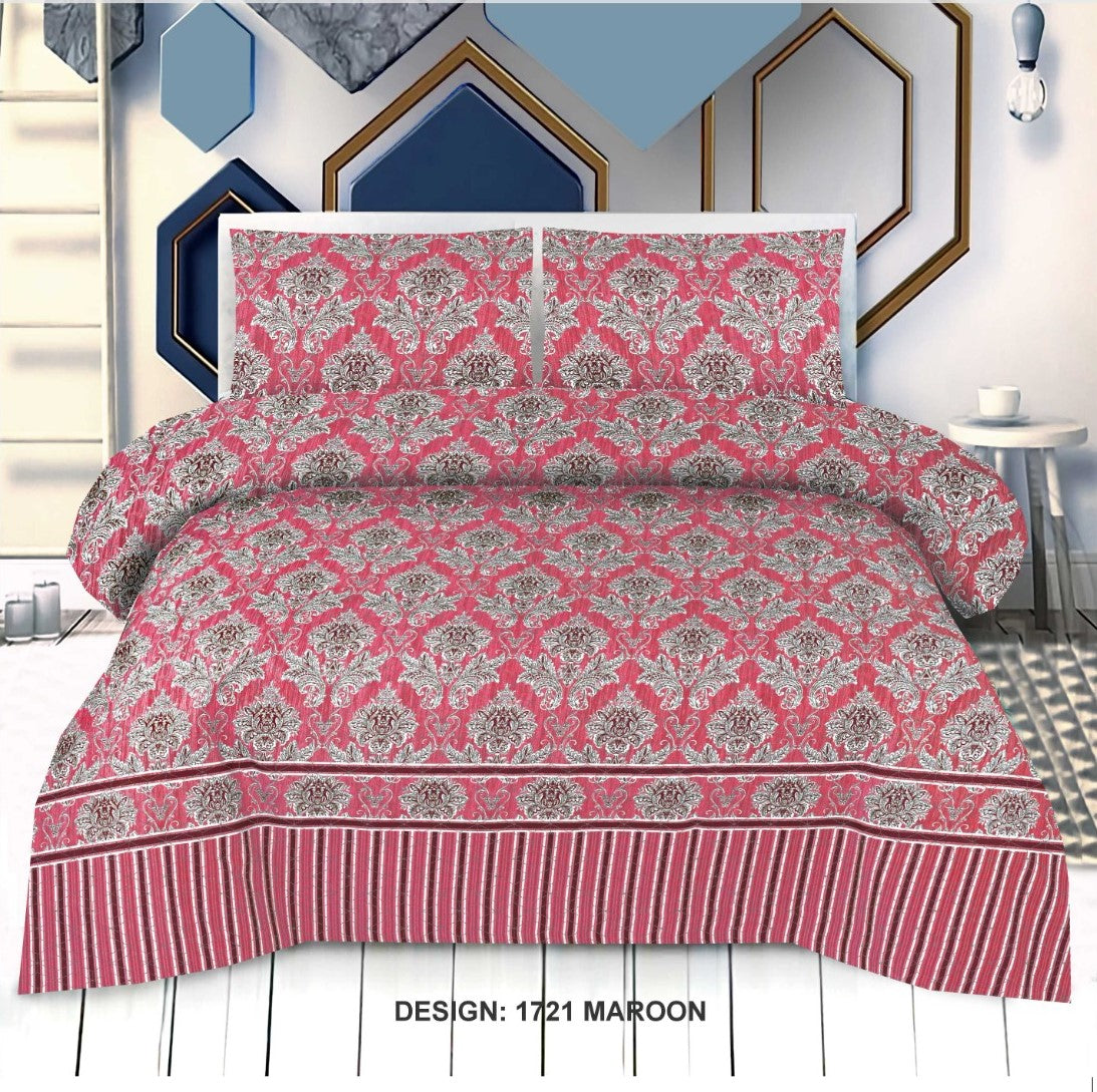 PINK & PEWTER BEDSPREAD 3 PCS