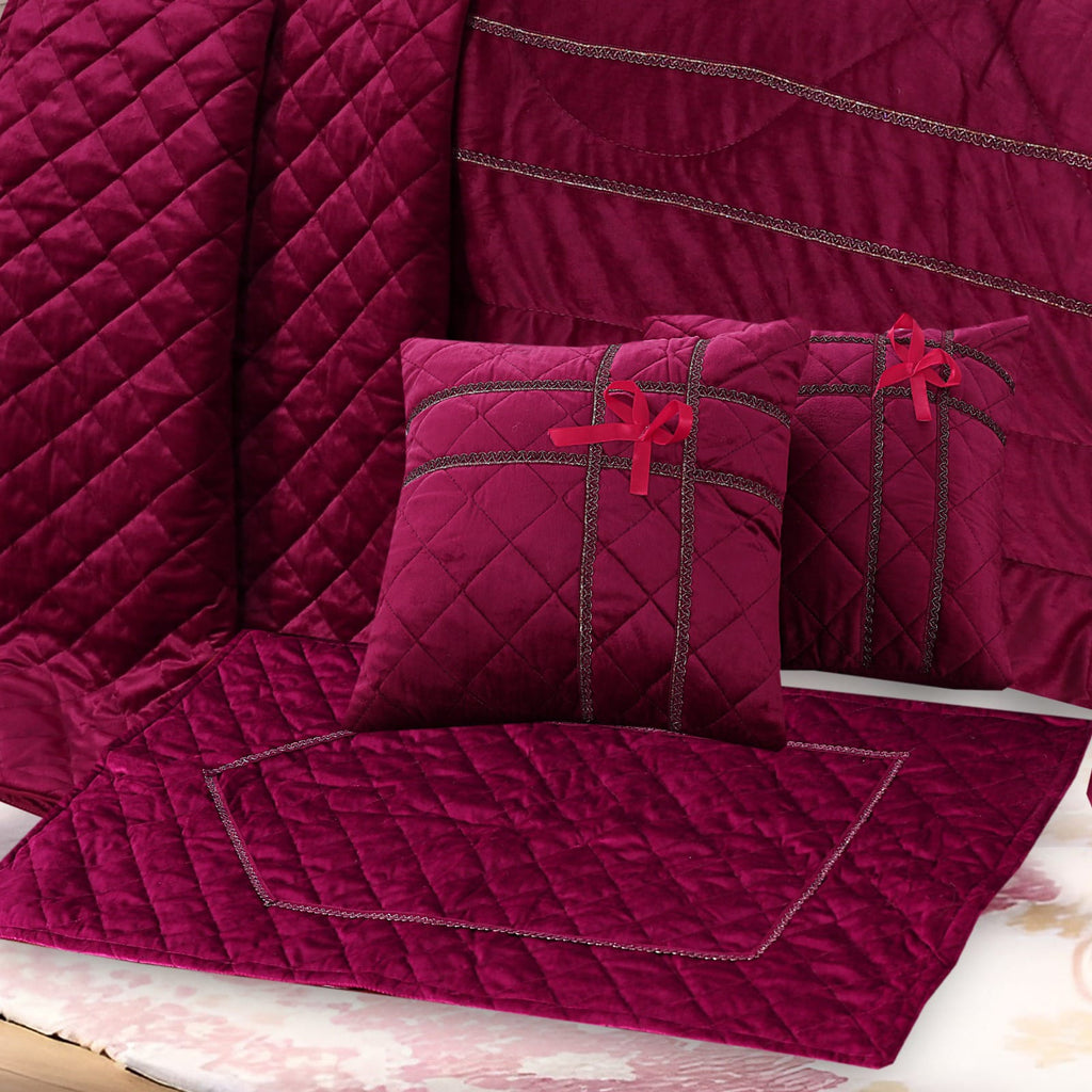 Velvet 14 Pcs Razai Set